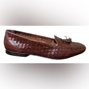 Vintage Pappagallo Brown Woven Leather Loafers- Size 6.5 (US)